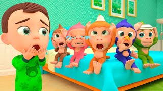 Five Little Monkeys Jumping on the Bed  MORE Lalafun Nursery Rhymes amp Kids Songs [upl. by Trstram]