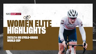 Zonhoven  Women Elite Highlights  202324 UCI Cyclocross World Cup [upl. by Morril]