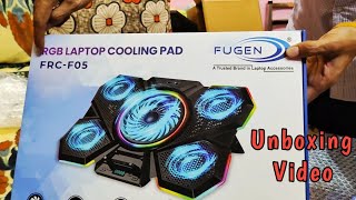 Fugen RGB Laptop Cooling Pad Unboxing Video  Best Gaming Laptop Cooling Stand laptopcoolingpad [upl. by Prader]