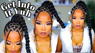 Braided Ponytail With Braiding Hair For Beginners Feat BTL Products [upl. by Jurkoic]