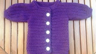 Babyjacke häkeln  Anleitung Strickjacke  Teil 5 Armbündchen mit Untertitel by BerlinCrochet [upl. by Charlotta]