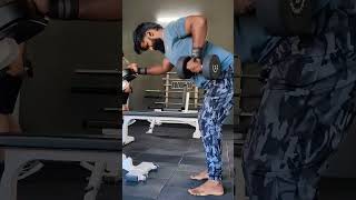 Single arm dumbbell rowing 💪😉latsworkoutdumbbell dailyvlogshortvideo fitkannadigafitnesscoach [upl. by Ateuqahs]