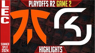 FNC vs SK Highlights Game 2  LEC Playoffs Upper Round 2 Summer 2024  Fnatic vs SK Gaming G2 [upl. by Cumings881]