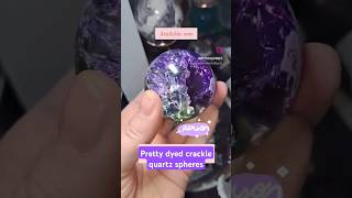 Dyed crackle quartz spheres crystals smallbusiness shorts [upl. by Kerat]