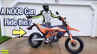 A BEGINNER Motorcycle KTM 690 SMC R  Supermoto [upl. by Norris533]