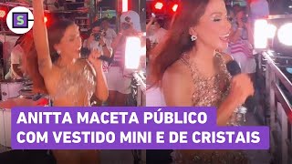 Anitta joga pra lua usando vestido mini de cristais com Ivete e deixa trio macetando [upl. by Garold218]