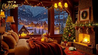 Beautiful Christmas Ambience 🎅🎄 Relaxing Christmas Music Fireplace 🔥 Christmas Fireplace Background [upl. by Nalyk]