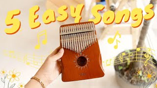 5 Easy Beginner Kalimba Songs Tutorial [upl. by Faina]