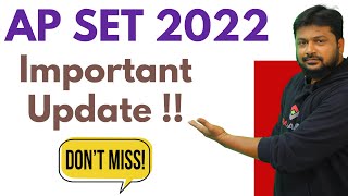 AP SET 2022  Important Update apset apset2022 [upl. by Filemon432]