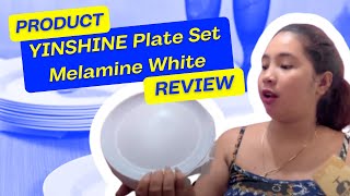 YINSHINE Plate Set Melamine White  Household Review  0450 [upl. by Ellenor]