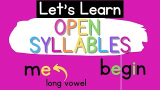 Open Syllables Syllable Types [upl. by Kippar]