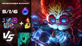 SUPPORT Heimerdinger vs Thresh  NA Challenger Patch 1410 [upl. by Kcirreg]