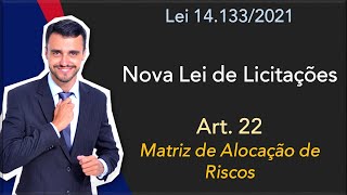 NOVA LEI DE LICITAÇÕES  Lei 141332021  Art 22  Matriz de Alocação de Riscos [upl. by Scrogan]