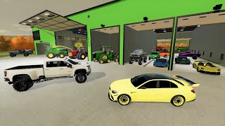 Buying Mega farm with tons of Lamborghinis and Tractors  Farming Simulator 22 [upl. by Verda717]