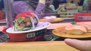 How to order eat and pay for sushi in Japan at a conveyor belt sushi restaurant [upl. by Rasia707]