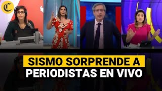 PERÚ SISMO de 56 asusta a periodistas durante noticiero en vivo [upl. by Amehr]