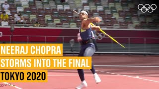 Neeraj Chopra enters Olympic final  Tokyo2020 Highlights [upl. by Elleron560]