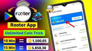 Rooter App Unlimited Coins  Rooter App se Diamond Kaise Kamaye  Rooter App Se Paise Kaise Kamaye [upl. by Heyer584]