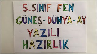 5 SINIF FEN BİLGİSİ 1 DÖNEM 1 YAZILI 1 ÜNİTE Güneş Dünya ve Ay [upl. by Elbam]