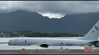 US Navy removes fuel from plane that overshot Hawaii runway [upl. by Catherine982]