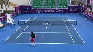 Dominic Thiem practice Doha 2021  60 FPS 4K [upl. by Gen]