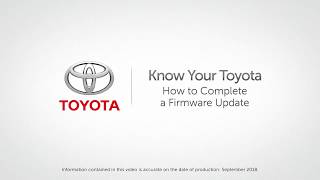 Know Your Toyota  How to Complete a Firmware Update on Toyota Vehicles [upl. by Rodoeht]