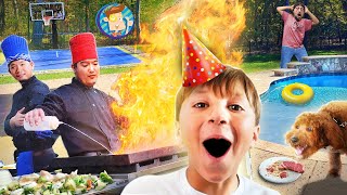 HIBACHI in our Backyard  Heaven Chases Birthday FV Family Vlog [upl. by Ydniahs]