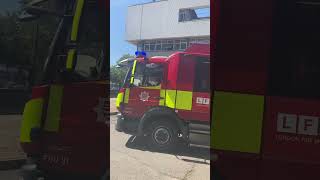 LFB double turn out from Paddington fire station A216 and A211 on 23823 [upl. by Don280]