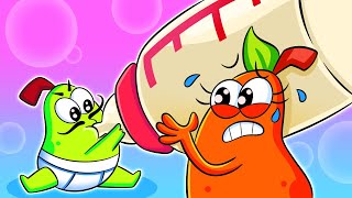 Take Care of Mom and Dad Turned Into Babies 🍼 First Time Parents Hacks 🍐 Pear Couple Funny Cartoons [upl. by Htyderem]