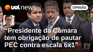 Hugo Motta candidato à Câmara preocupa com fala sobre PEC que pede fim da escala 6x1  Tales Faria [upl. by Ahsaten214]