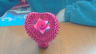 HOW TO MAKE A 3D ORIGAMI HEART [upl. by Adams]