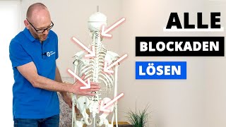 Rücken BLOCKADEN lösen Anleitung für die GANZE Wirbelsäule HWS BWS Rippen LWS ISG [upl. by Aserehs487]