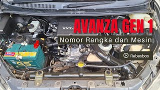 Nomor Rangka dan Nomor Mesin Avanza Gen 1 [upl. by Ajam523]