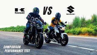 Kawasaki Z900 Vs Suzuki GSXS750 Comparison  Performance Test  Ksc Vlogs [upl. by Zevahc70]