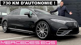 Essai Mercedes EQS  730 km dautonomie dans une électrique [upl. by Siroval]