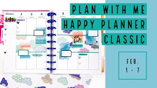 Plan With Me  Classic Happy Planner Watercolor Goals Sticker Book  February 1  7 2021 [upl. by Budd]