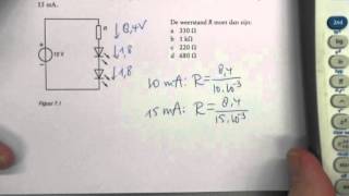 Berekening van waarden in een schema met LEDs [upl. by Philbert]