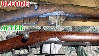 Thorough CleanupRust Removal Of An Antique Italian Vetterli 187087 Rifle From RTI [upl. by Yentrok]