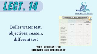 meoclass4 MEKG Boiler Lecture 14 Boiler water test objective reason types samudramanthan [upl. by Guttery]