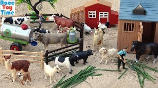 Cattle Transport Truck Toy Farm plus Fun Toy Animals Video [upl. by Aceissej974]