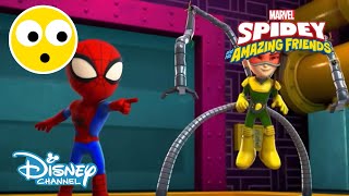 Trapster Traps Spidey And Doc Ock  Spidey And His Amazing Friends  Disney Channel UK [upl. by Hobey]