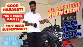 Answering All Questions About 2024 Yamaha FZS V4  All Good and Bad of FZS V4 covered [upl. by Shanleigh801]