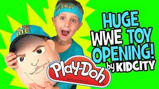 Little Flashs WWE Toy Opening with John Cena PlayDoh Surprise Egg by KidCity [upl. by Screens664]