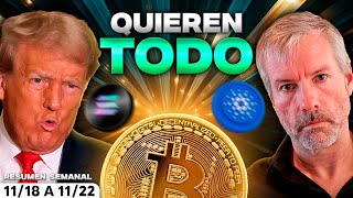 💥 TODOS se PELEAN POR BITCOIN 🚀 SOLANA MÁXIMOS HISTÓRICOS y ATENTOS con LINK y ADA  Resumen semanal [upl. by Malva]