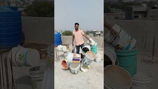 paint buckets as pots😍🌿🌱 indianfarmer gardening cementplanter phoolpatte indiangardeners short [upl. by Hardin17]