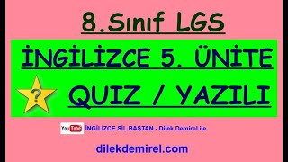 LGS İngilizce 8 Sınıf 5 Ünite Quiz [upl. by Abdu]