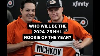 WHO WILL WIN THE 202425 NHL ROOKIE OF THE YEAR AWARD nhl michkov philadelphiaflyers stars [upl. by Yrtnahc]