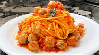 SPAGHETTI WITH MEATBALLS here is the authentic recipe from Abruzzo [upl. by Eledoya626]