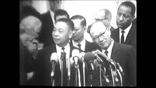 General Chiang Chingkuo meets President Lyndon Johnson 23091965 [upl. by Hnaht941]