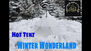 Hot Tent Winter Camping OneTigris Northgaze Canvas Tent [upl. by Aratihc18]